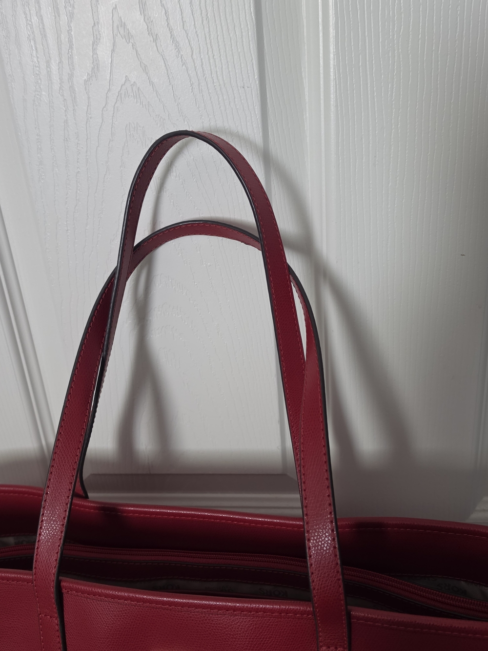 Michael Kors Red Leather Tote Bag - Picture 9 of 13
